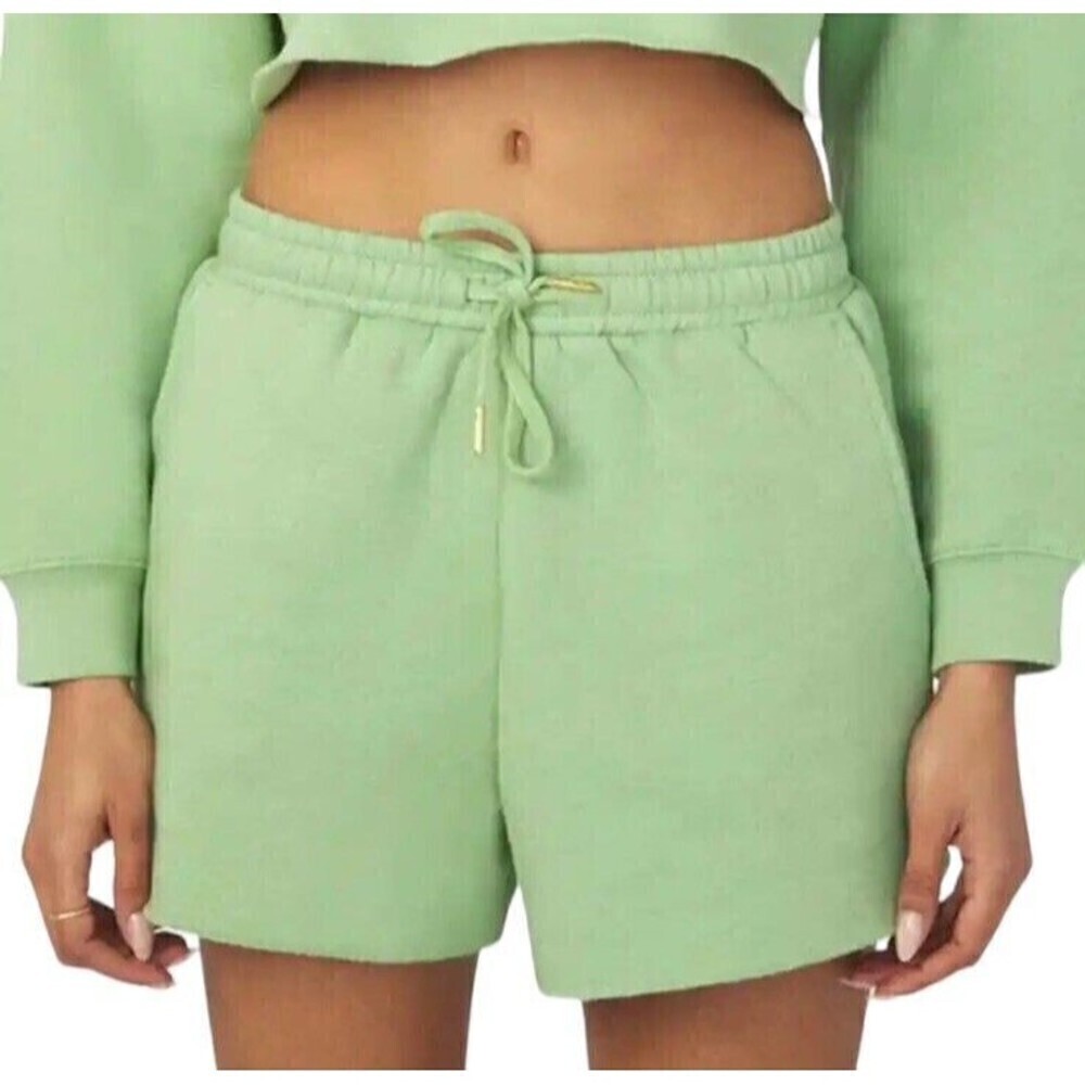 Weworewhat Pull On Shorts Sz S Green Drawstring Waist Fleece Lined Sweat Short